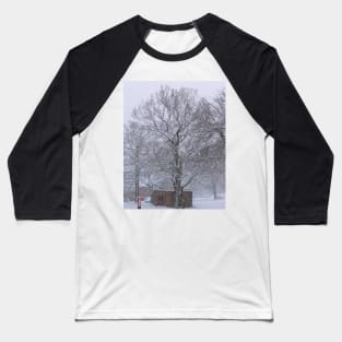 Trees and Post Box in the Snow Baseball T-Shirt